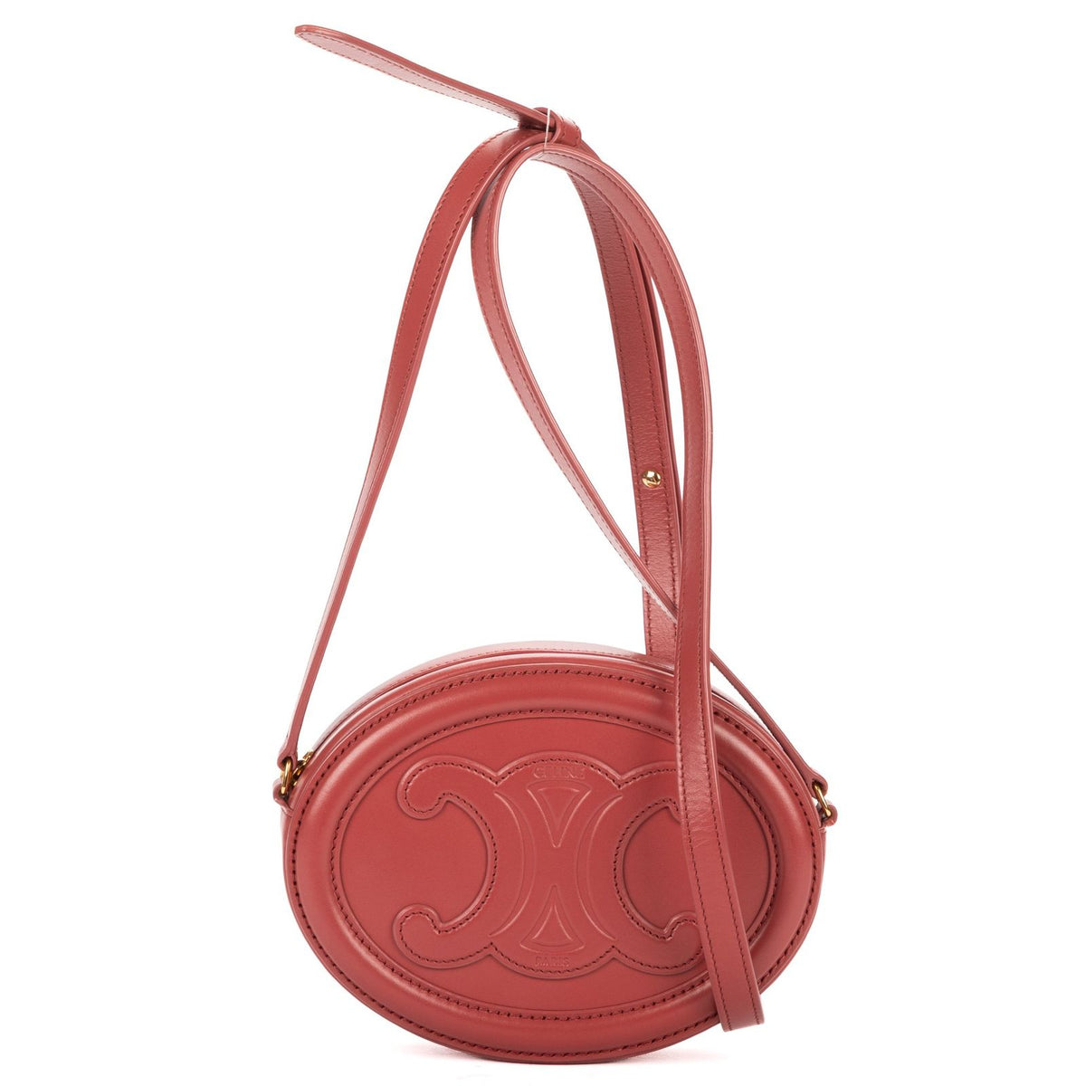 Celine Oval Triomphe Pink Calfskin Leather Shoulder Bag