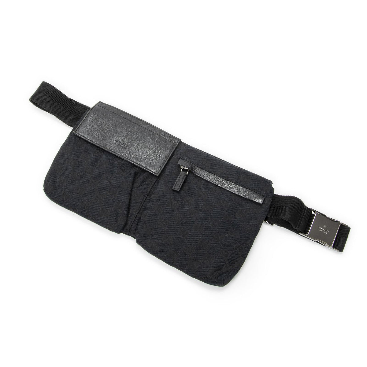 Gucci Waist Pouch Black GG Canvas