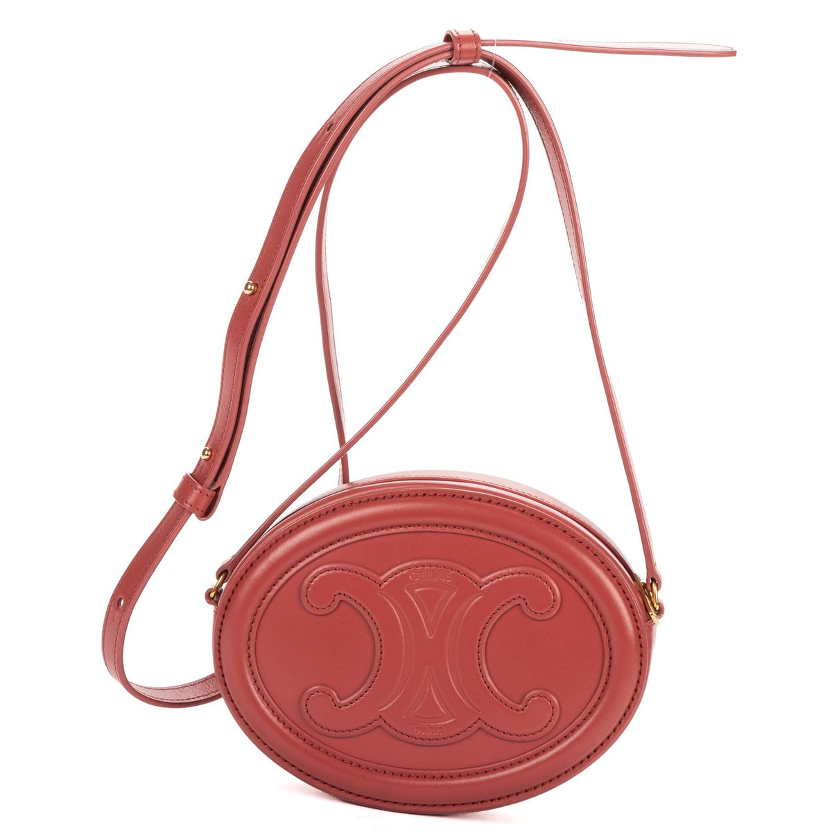 Celine Oval Triomphe Pink Calfskin Leather Shoulder Bag — view 5