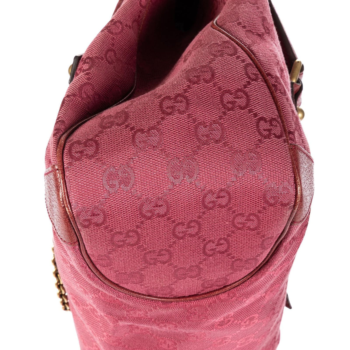 Gucci Horsebit Chain Pink Guccissima Nylon Shoulder Bag — view 8