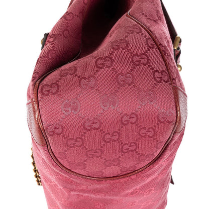 Gucci Horsebit Chain Pink Guccissima Nylon Shoulder Bag — view 8