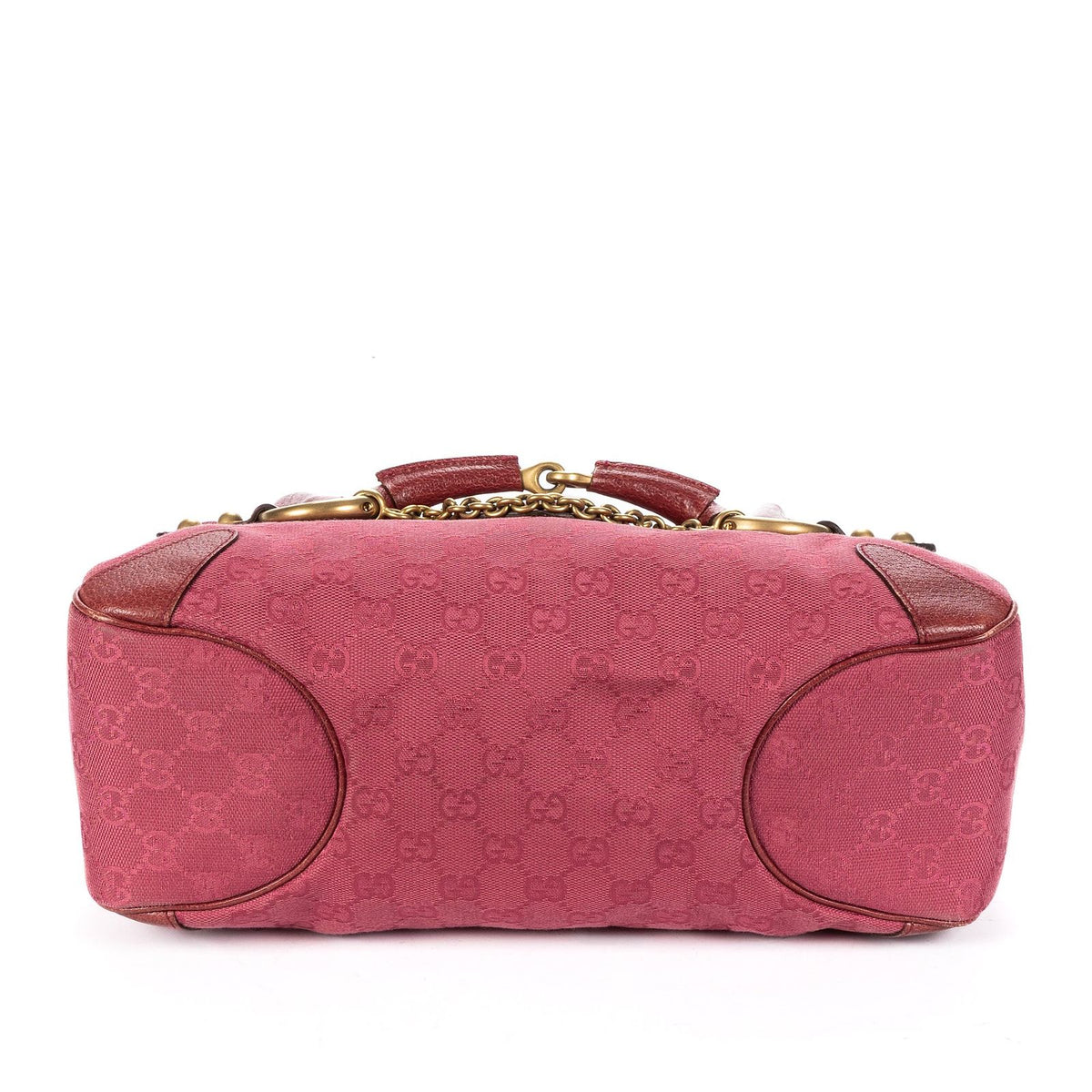 Gucci Horsebit Chain Pink Guccissima Nylon Shoulder Bag — view 6
