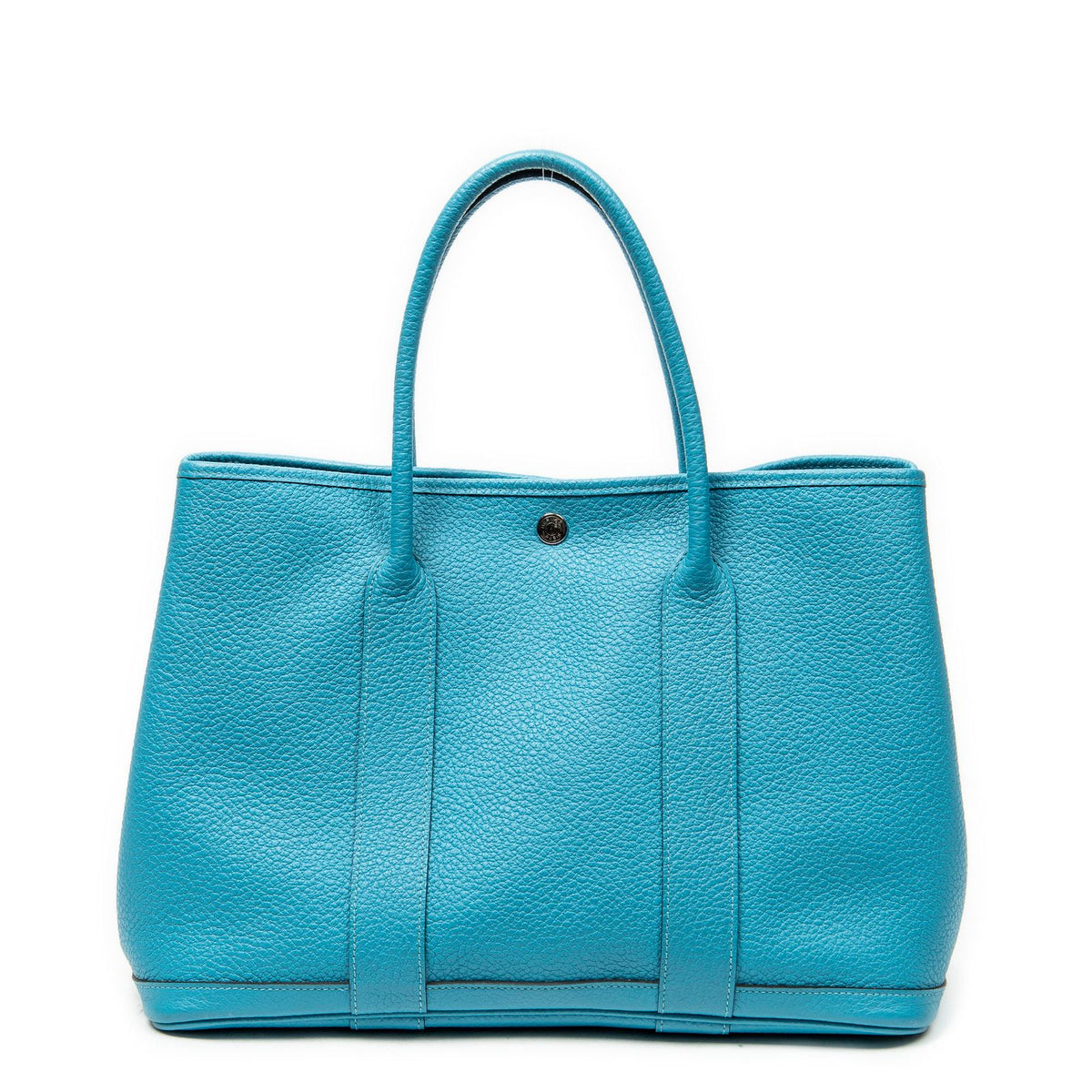 Hermes Garden Party Turquoise Negonda Leather Tote