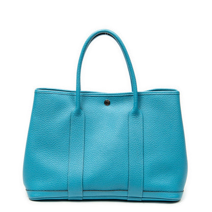 Hermes Garden Party Turquoise Negonda Leather Tote