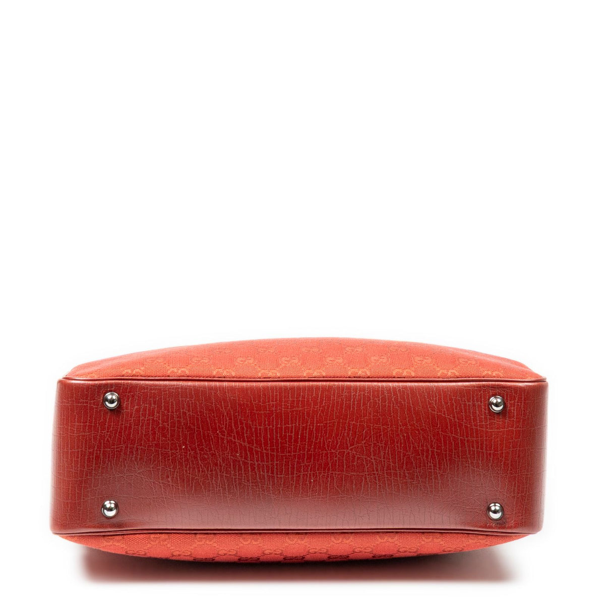 Gucci Large Square Bamboo Tote Red GG Canvas — view 6