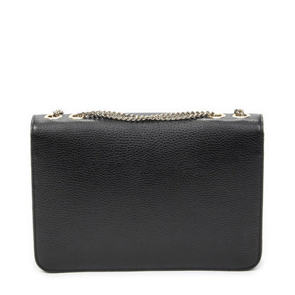 Gucci Small Interlocking G GG Chain Crossbody Black Grain Calfskin Leather — view 5