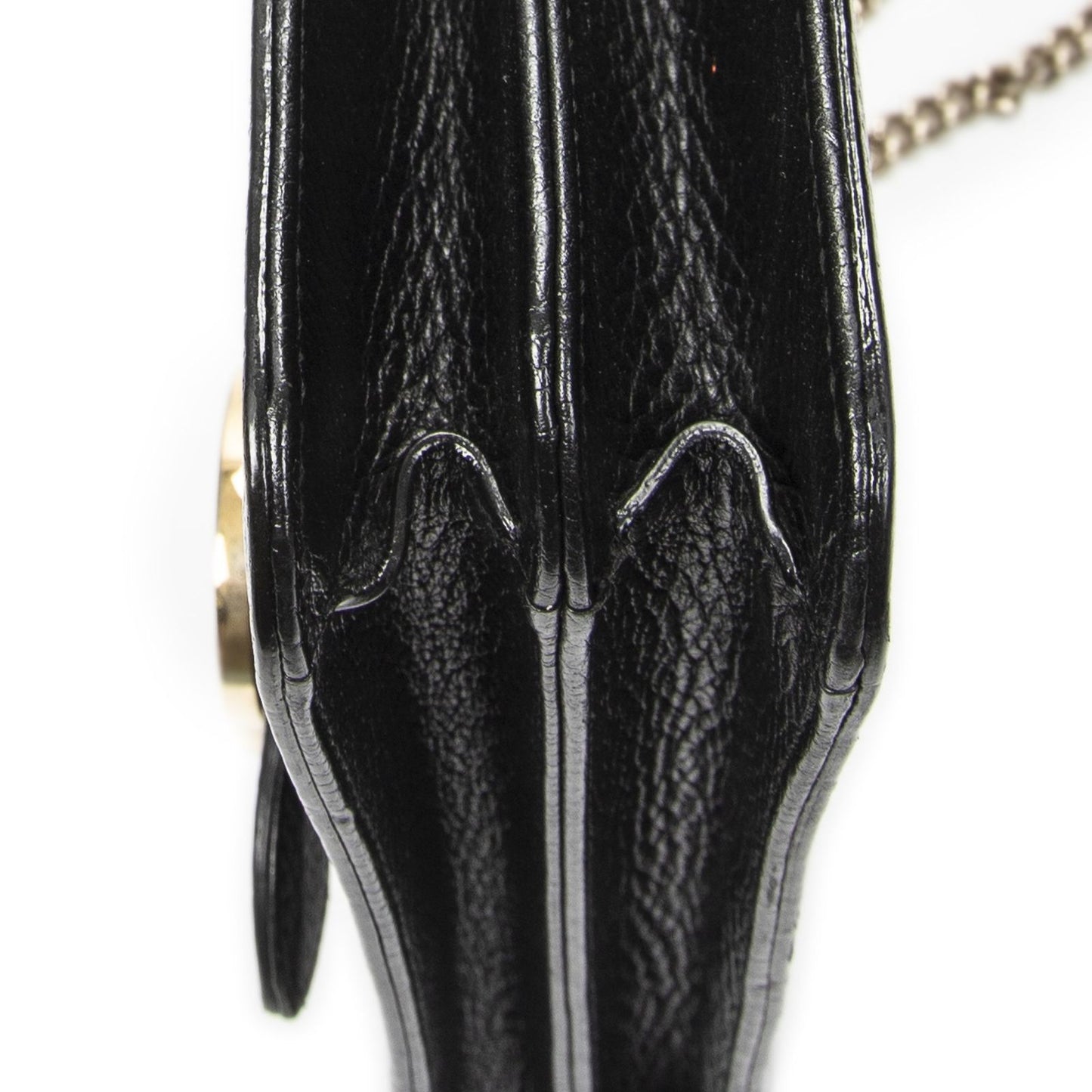 Gucci Small Interlocking G GG Chain Crossbody Black Grain Calfskin Leather — view 8
