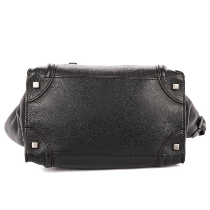 Celine Mini Luggage Bag Black Grain Calfskin Leather — view 6