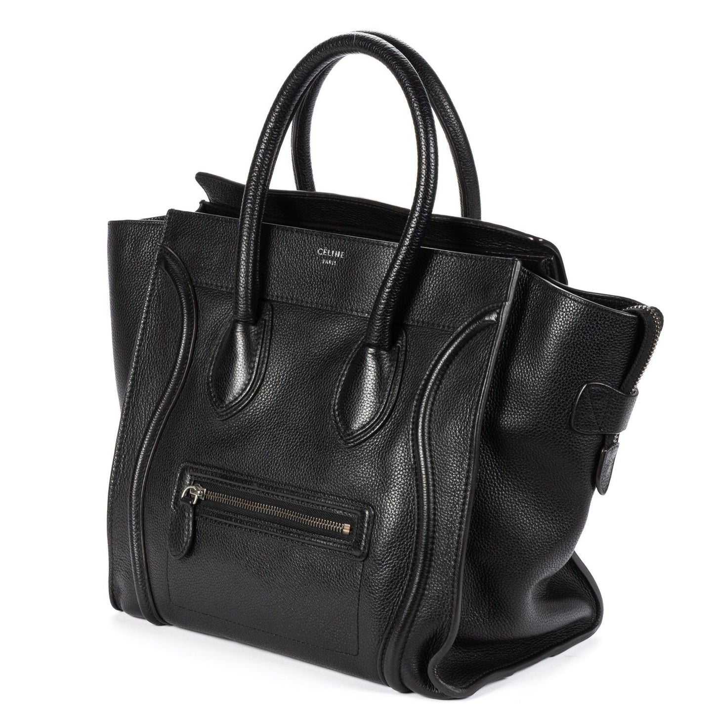 Celine Mini Luggage Bag Black Grain Calfskin Leather — view 2