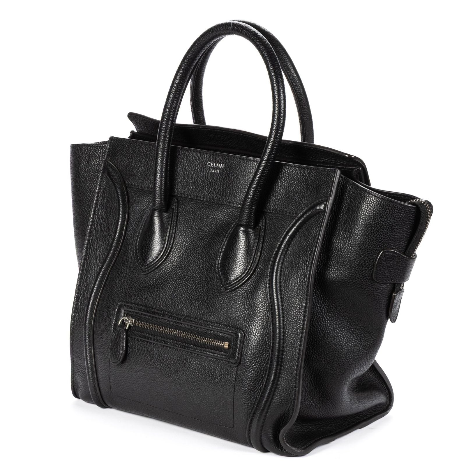 Celine Mini Luggage Bag Black Grain Calfskin Leather — view 2