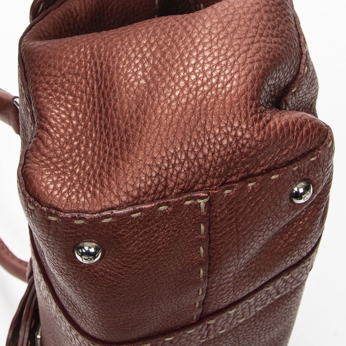 Fendi Selleria Linda Tote Terracotta Leather — view 8