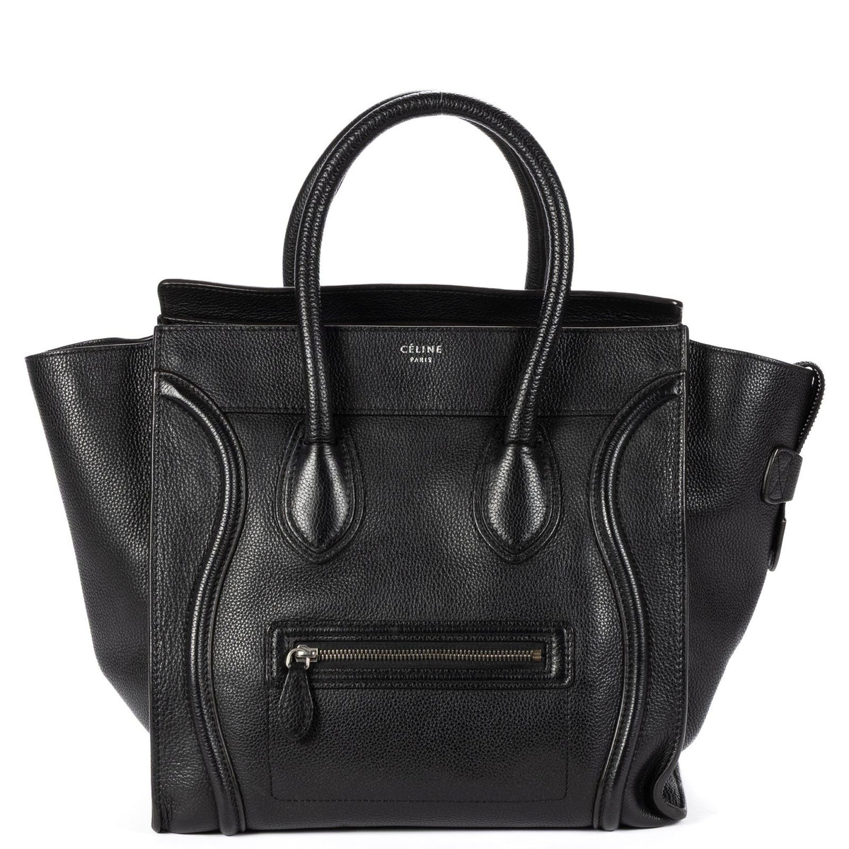 Celine Mini Luggage Bag Black Grain Calfskin Leather