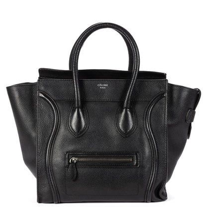 Celine Mini Luggage Bag Black Grain Calfskin Leather