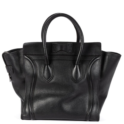 Celine Mini Luggage Bag Black Grain Calfskin Leather — view 5