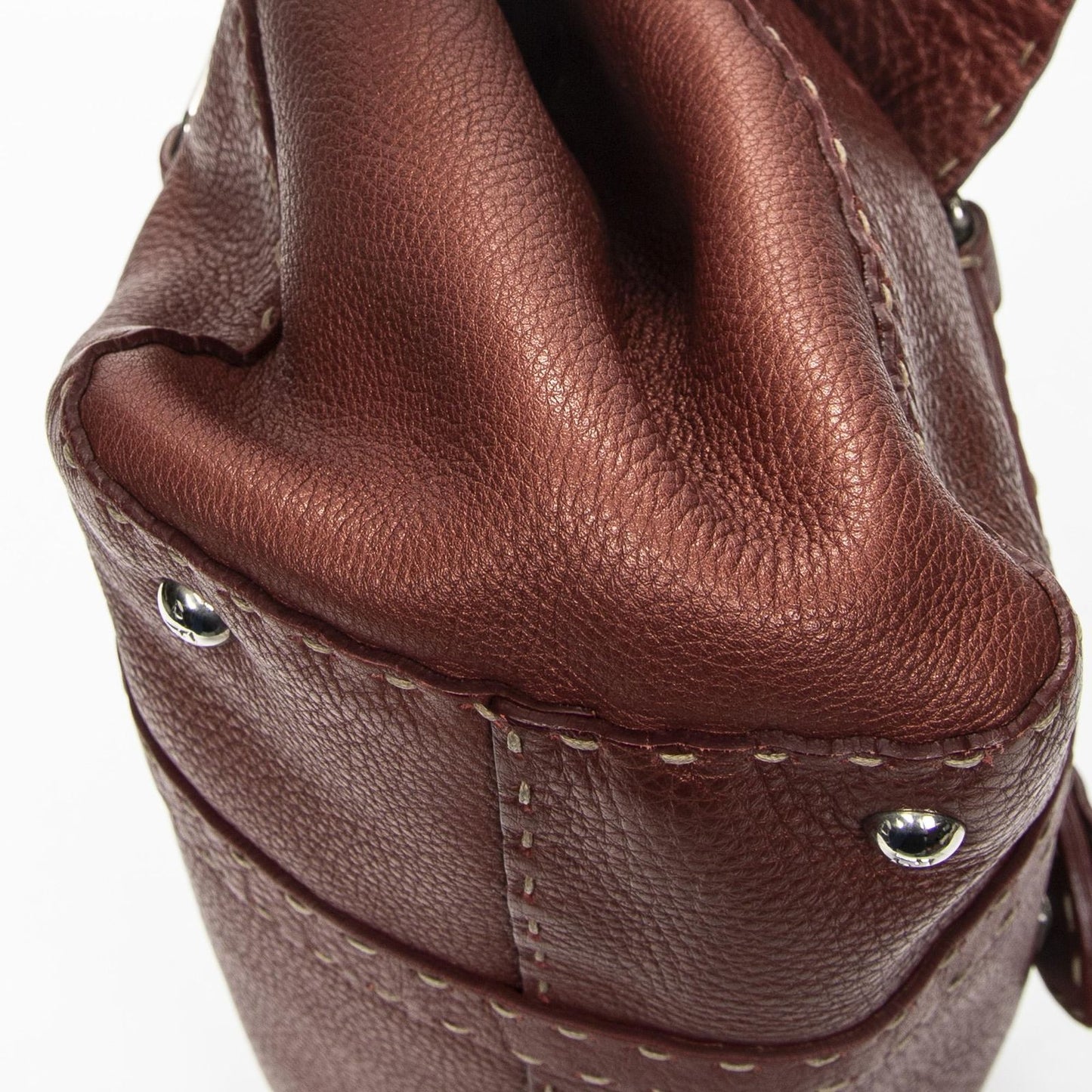 Fendi Selleria Linda Tote Terracotta Leather — view 7