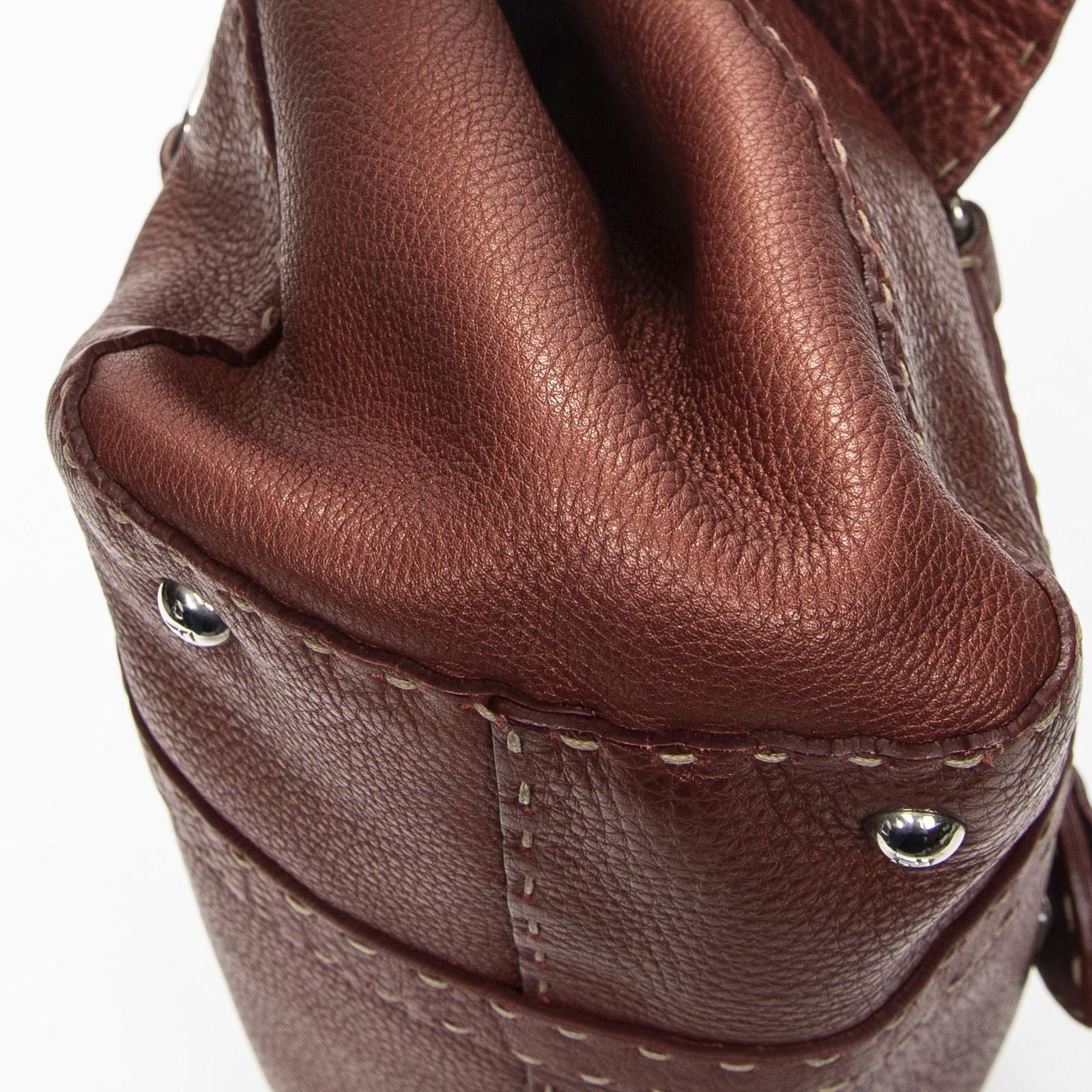 Fendi Selleria Linda Tote Terracotta Leather — view 7
