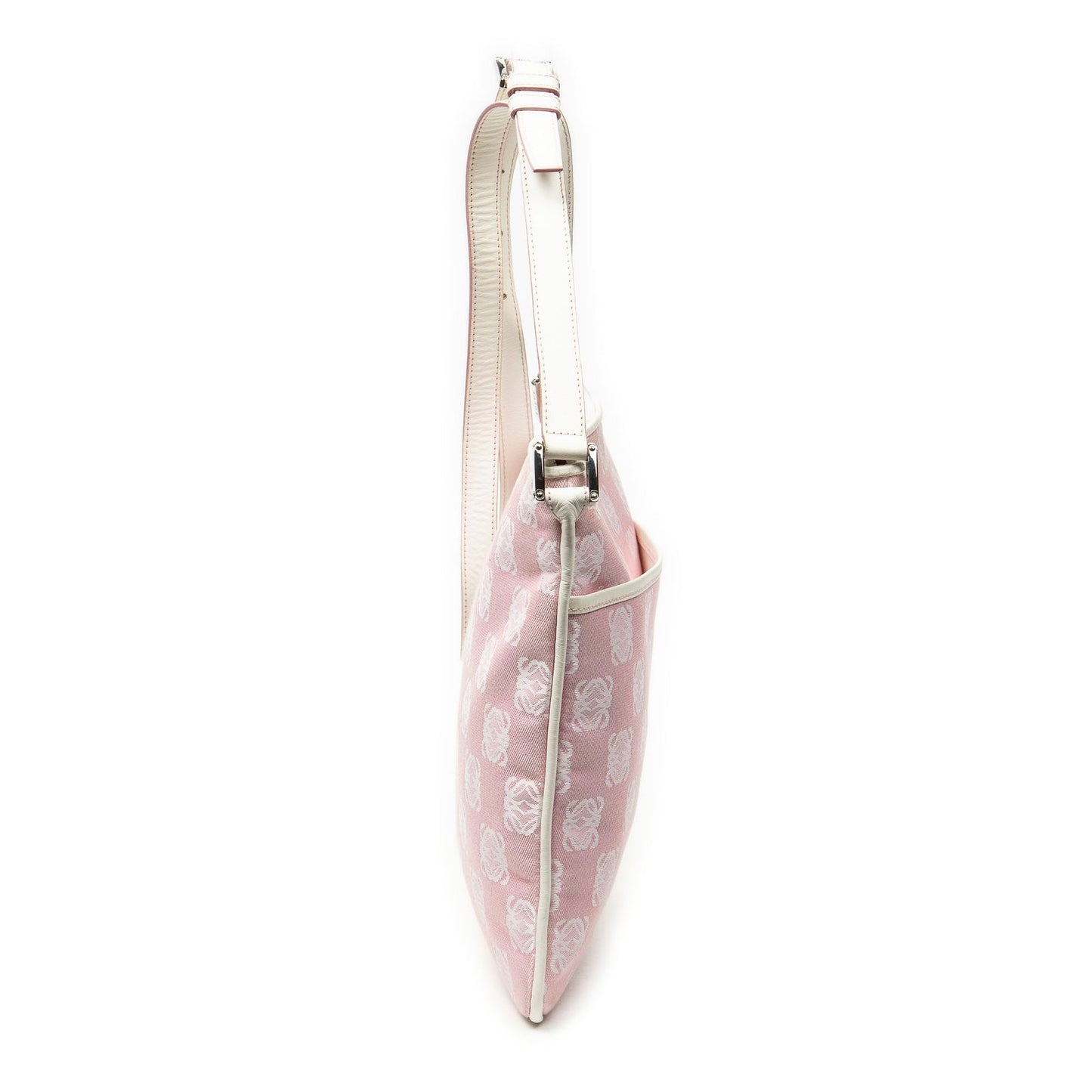 Loewe Vintage Anagram Cross Belt Bag Pink White Canvas — view 4