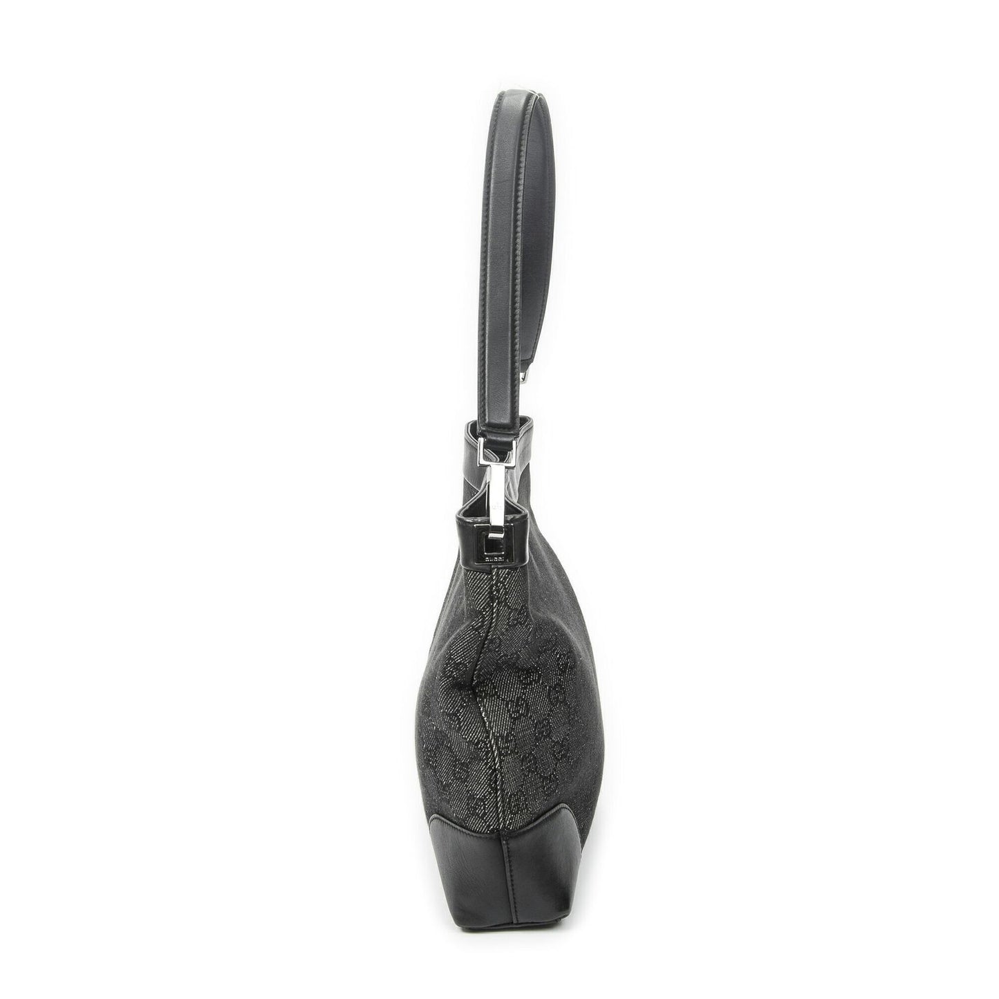 Gucci GG Hobo Shoulder Bag Black Denim Canvas — view 4