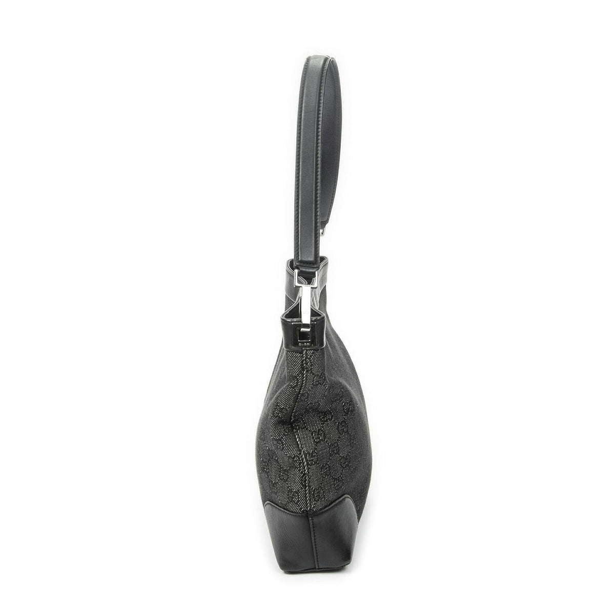 Gucci GG Hobo Shoulder Bag Black Denim Canvas — view 4