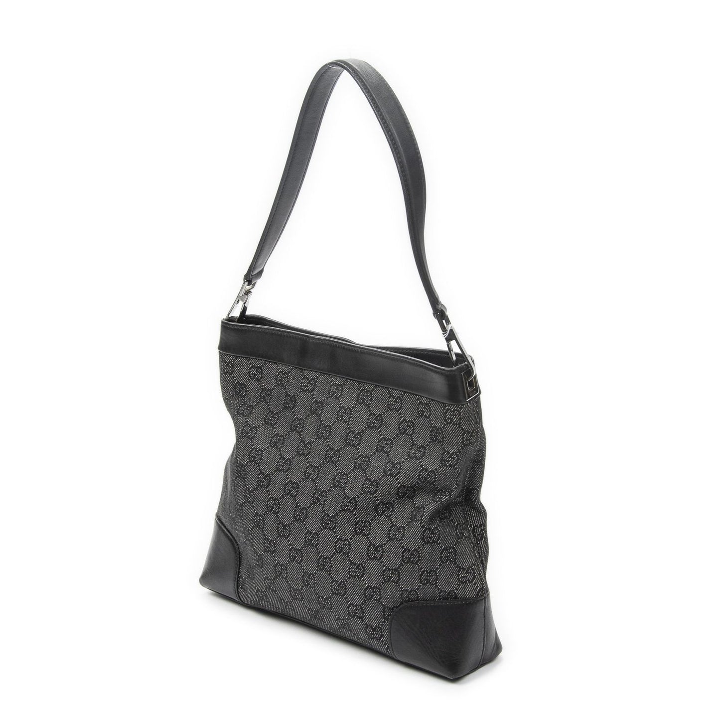 Gucci GG Hobo Shoulder Bag Black Denim Canvas — view 2