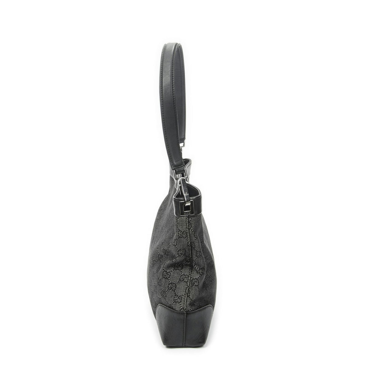 Gucci GG Hobo Shoulder Bag Black Denim Canvas — view 3