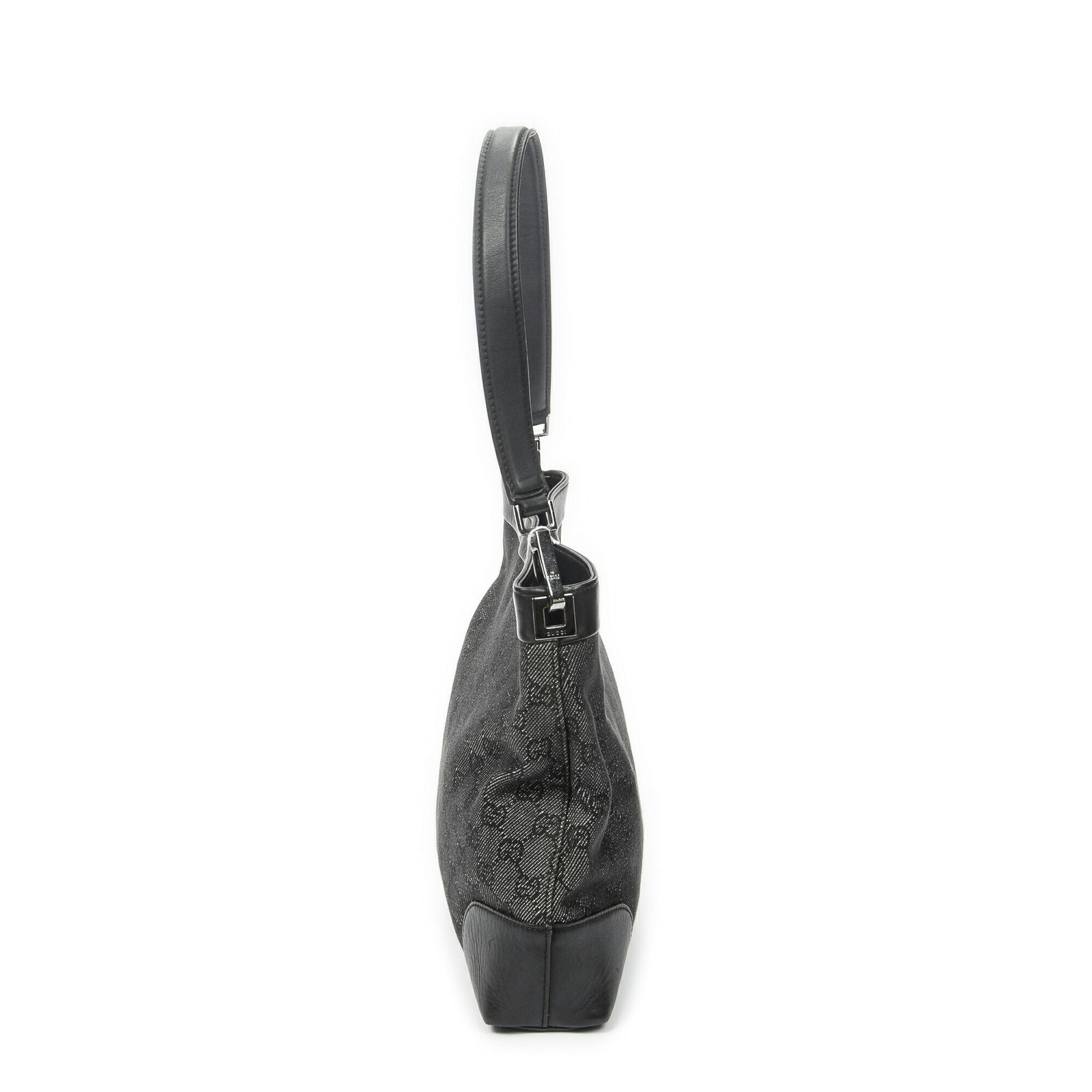 Gucci GG Hobo Shoulder Bag Black Denim Canvas — view 3