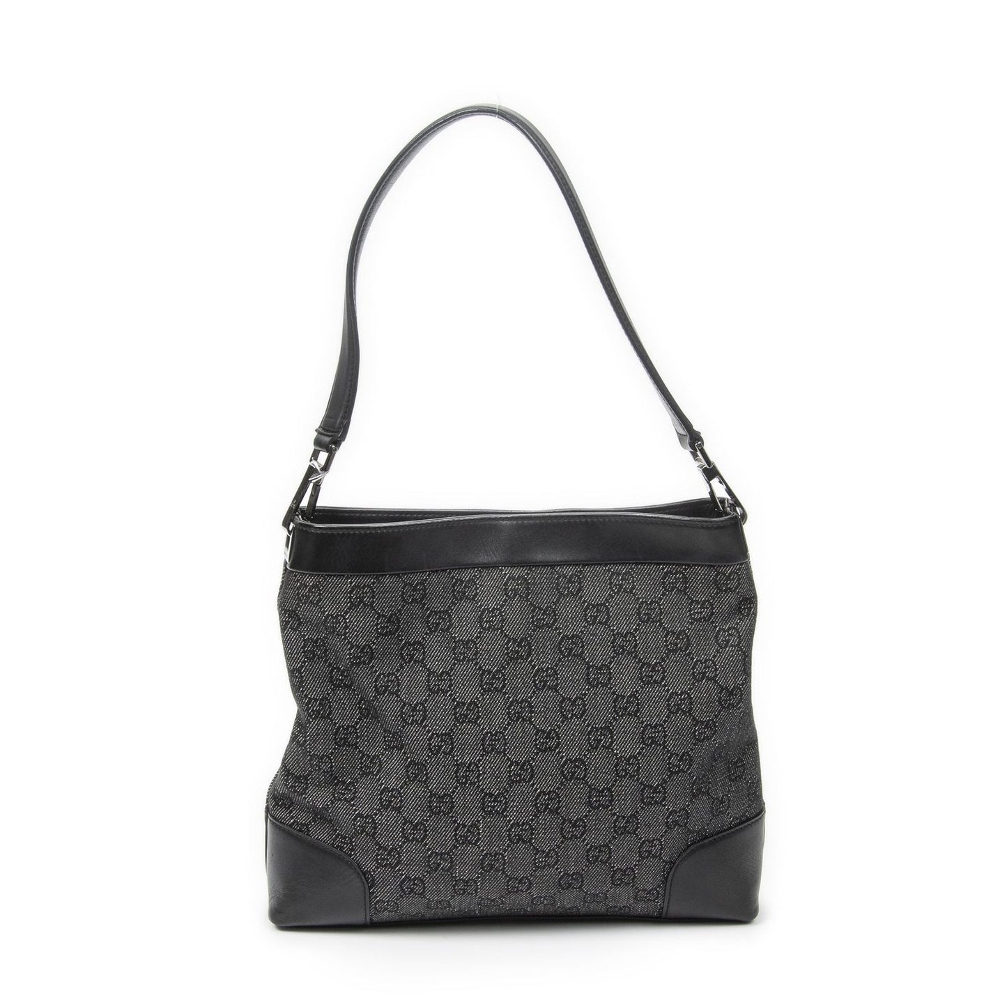 Gucci GG Hobo Shoulder Bag Black Denim Canvas — view 5