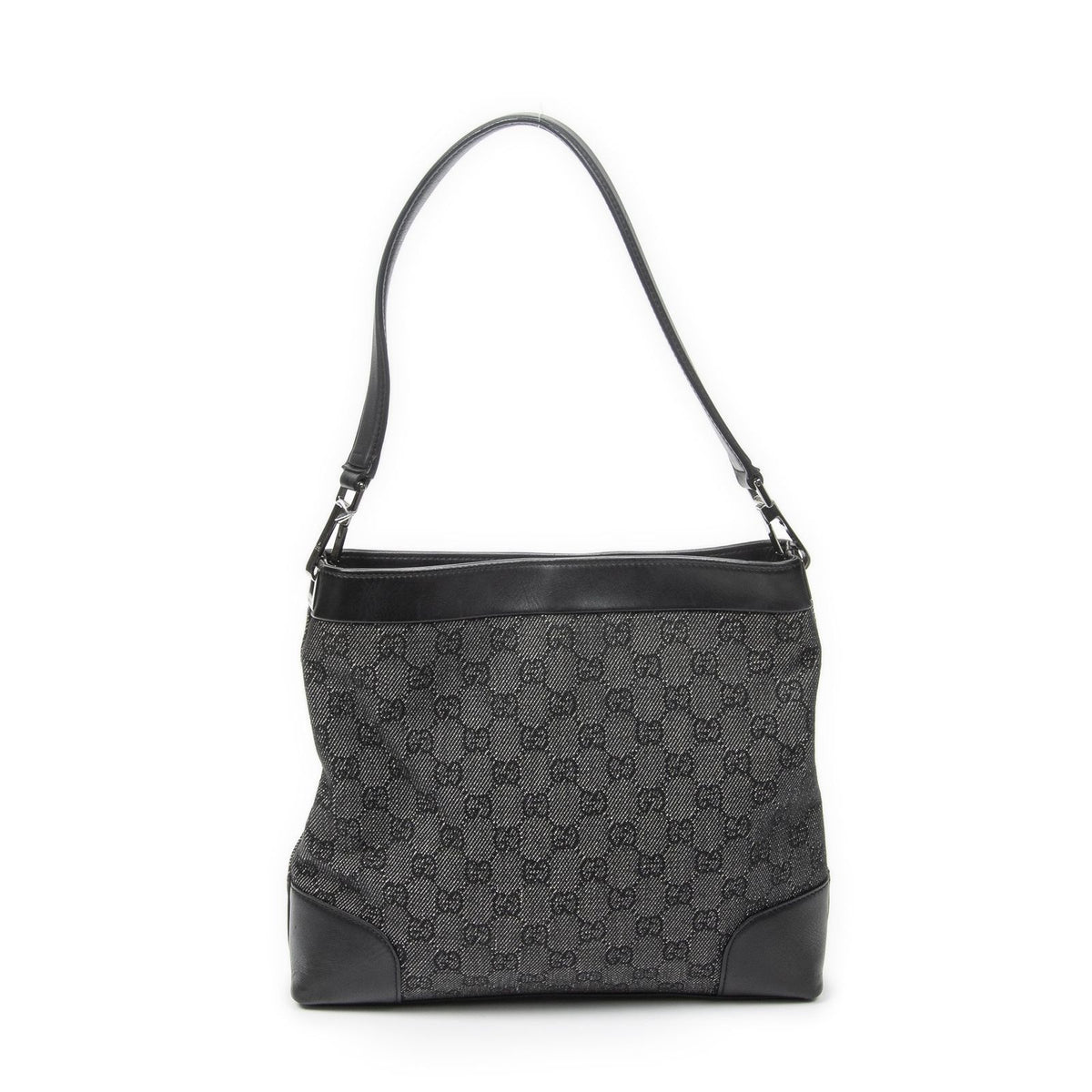 Gucci GG Hobo Shoulder Bag Black Denim Canvas — view 5