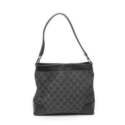 Gucci GG Hobo Shoulder Bag Black Denim Canvas — view 5