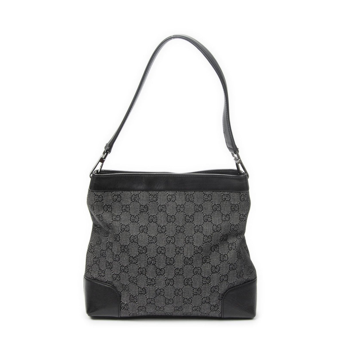 Gucci GG Hobo Shoulder Bag Black Denim Canvas