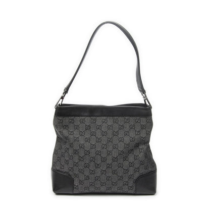 Gucci GG Hobo Shoulder Bag Black Denim Canvas