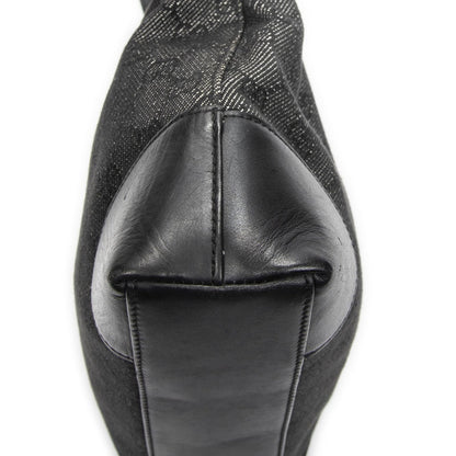 Gucci GG Hobo Shoulder Bag Black Denim Canvas — view 7