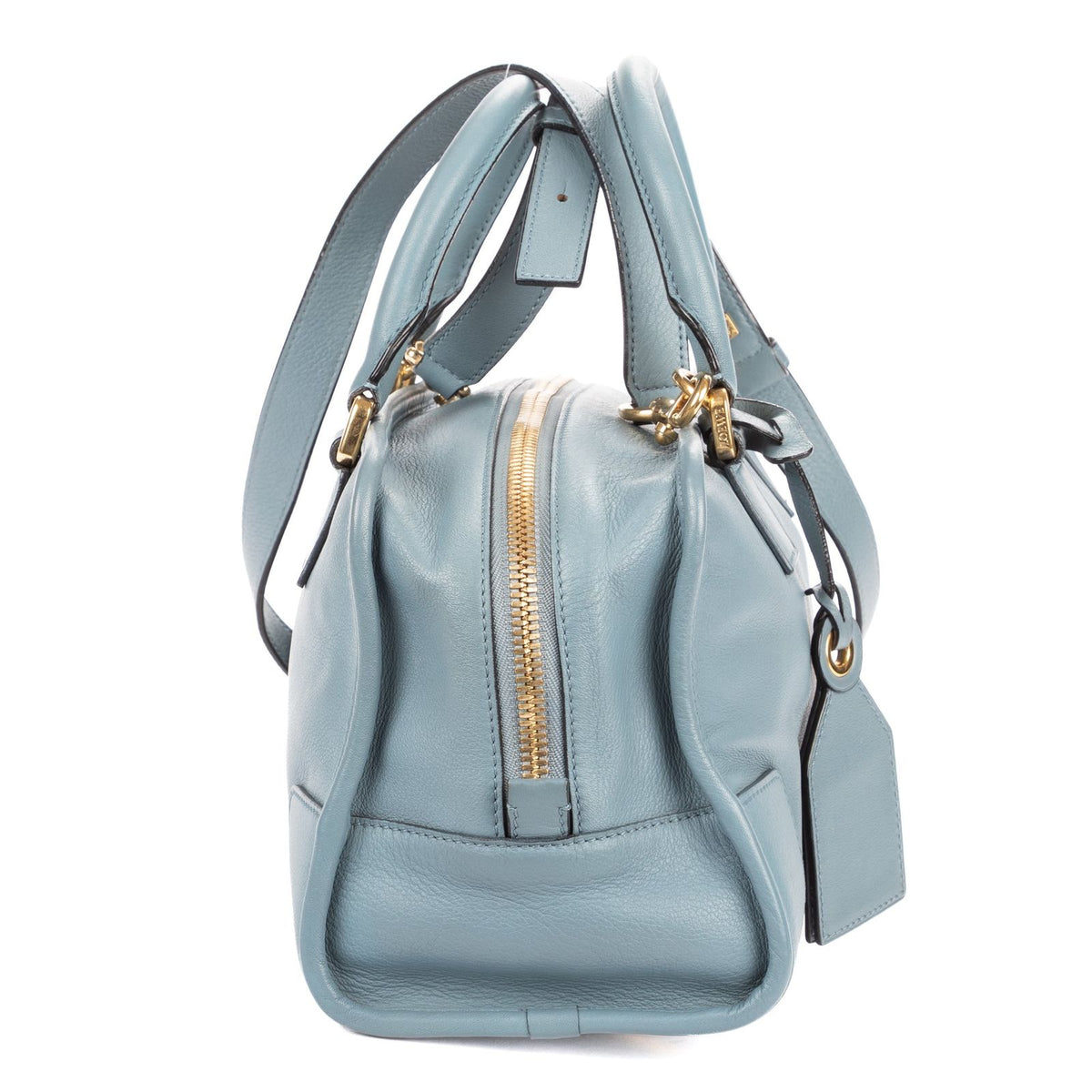 Loewe Amazona Light Blue Grain Calfskin Leather Shoulder Bag — view 4