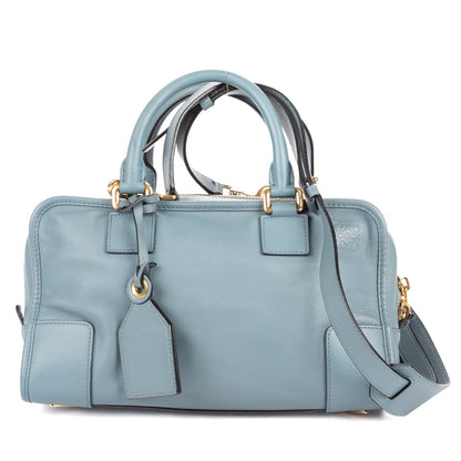 Loewe Amazona Light Blue Grain Calfskin Leather Shoulder Bag
