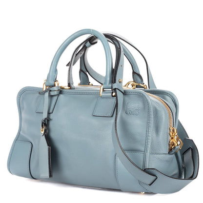 Loewe Amazona Light Blue Grain Calfskin Leather Shoulder Bag — view 2