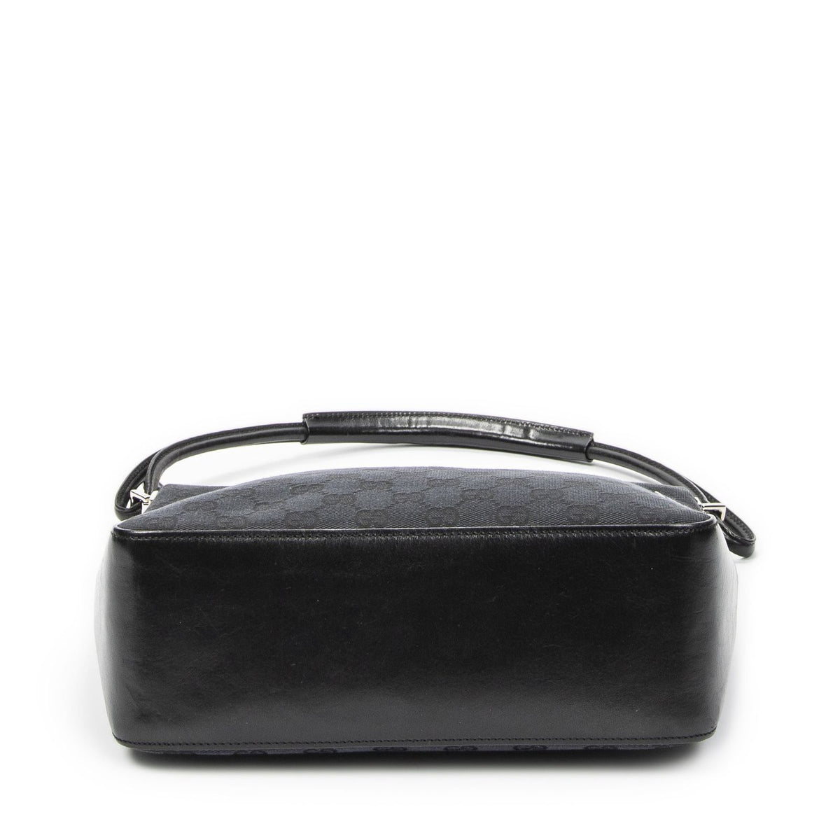 Gucci Zip Shoulder Hobo Black GG Canvas — view 6