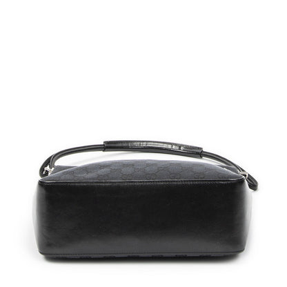 Gucci Zip Shoulder Hobo Black GG Canvas — view 6