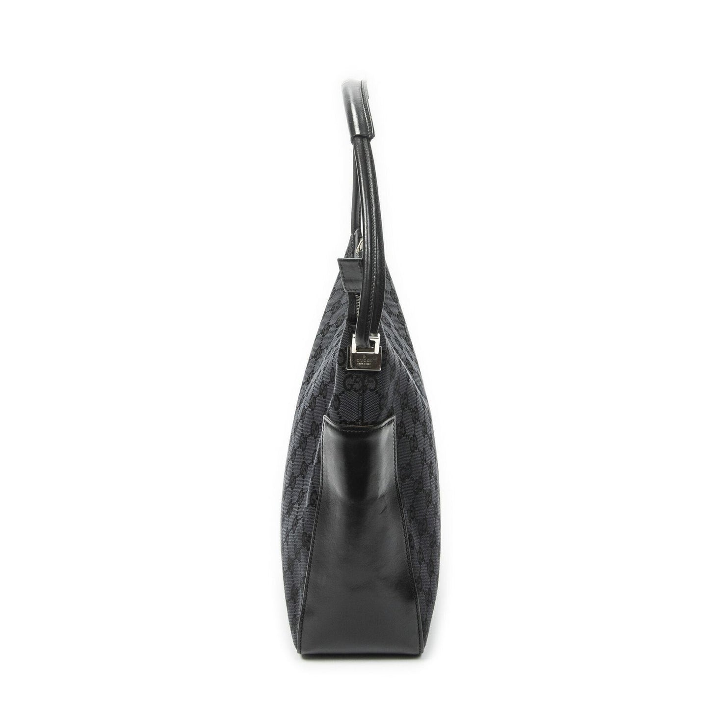 Gucci Zip Shoulder Hobo Black GG Canvas — view 3