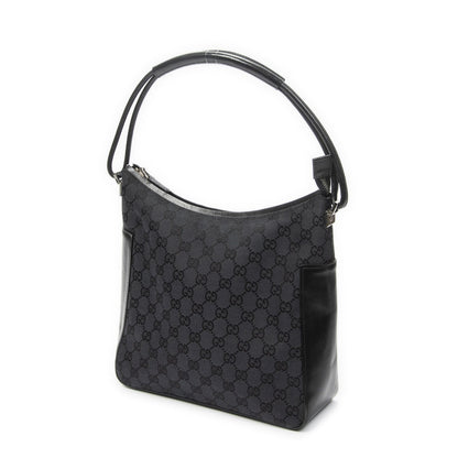 Gucci Zip Shoulder Hobo Black GG Canvas — view 2