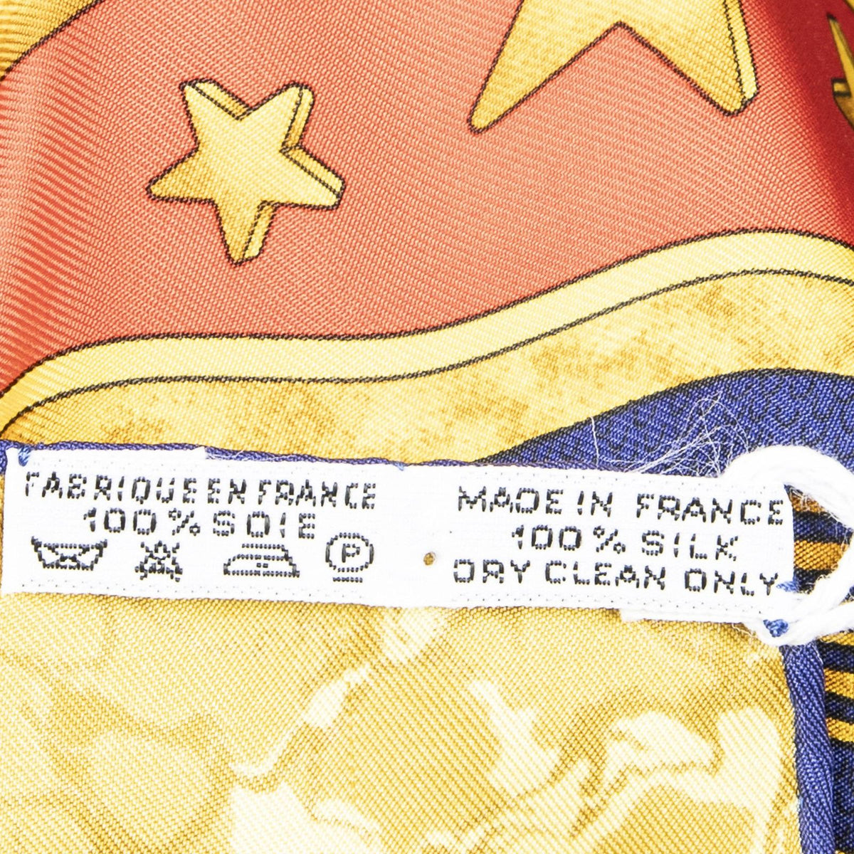 Hermes Scarf Navy Gold Red Twill Silk — view 5