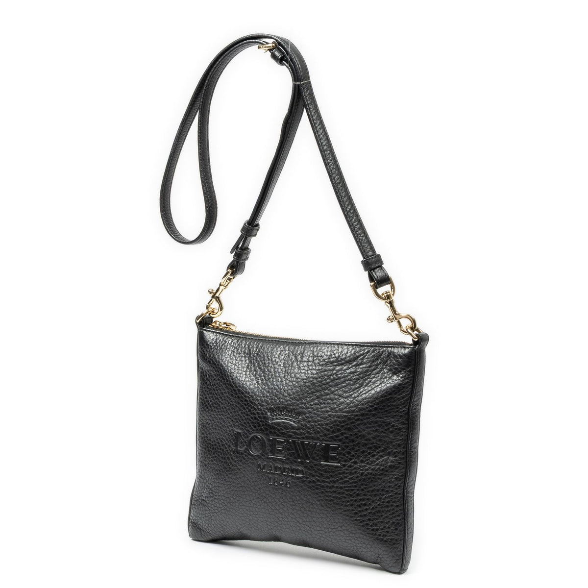 Loewe Mini Heritage Square Cross Belt Bag Black Grain Calfskin Leather — view 2