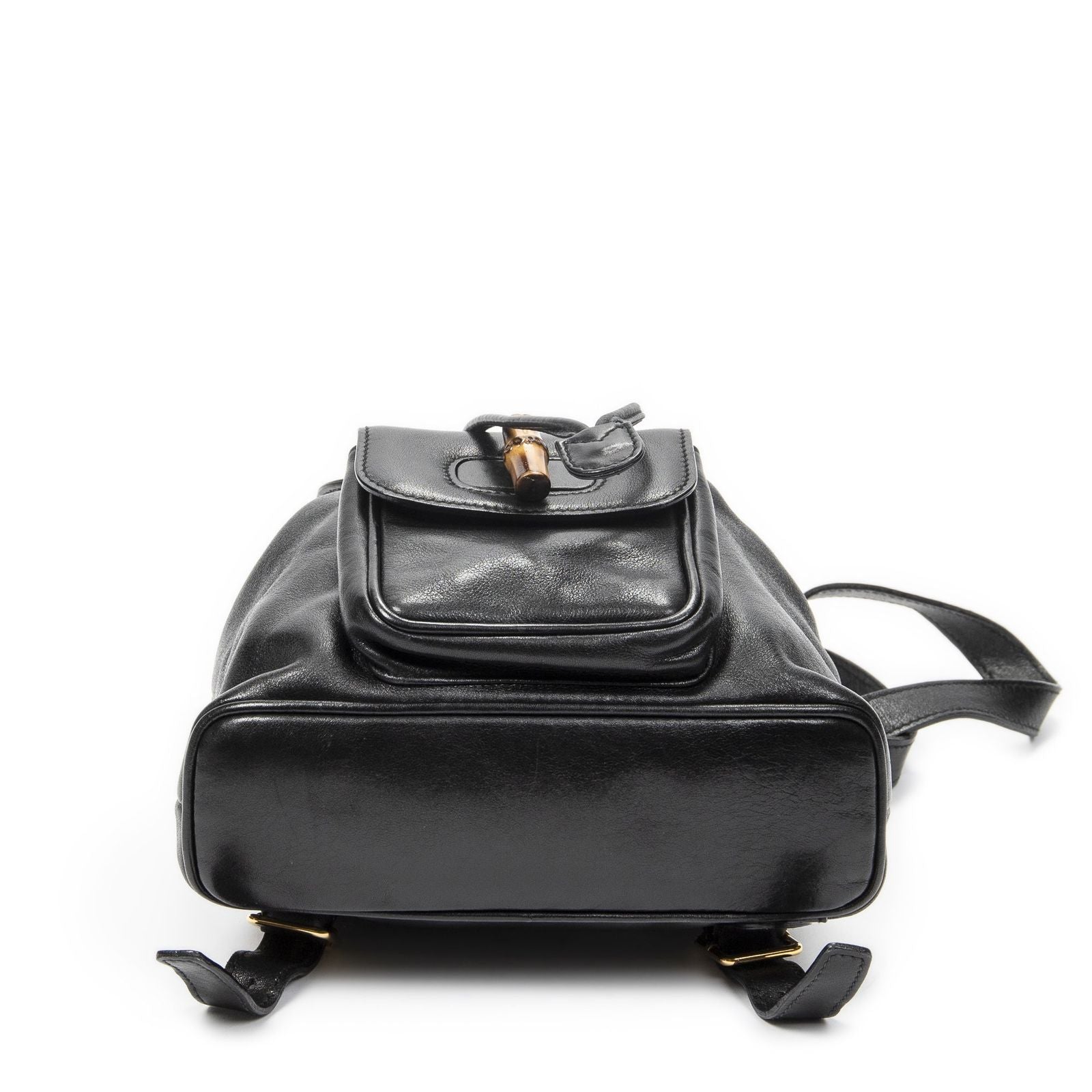 Gucci Mini Bamboo Backpack Black Calfskin Leather — view 6