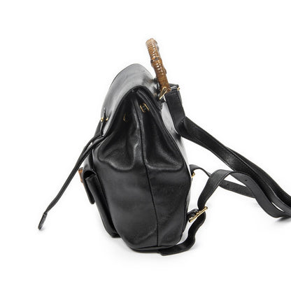 Gucci Mini Bamboo Backpack Black Calfskin Leather — view 3