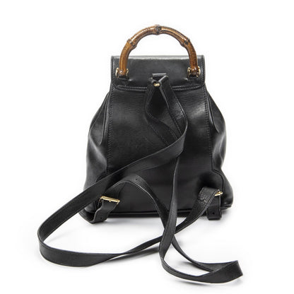 Gucci Mini Bamboo Backpack Black Calfskin Leather — view 5