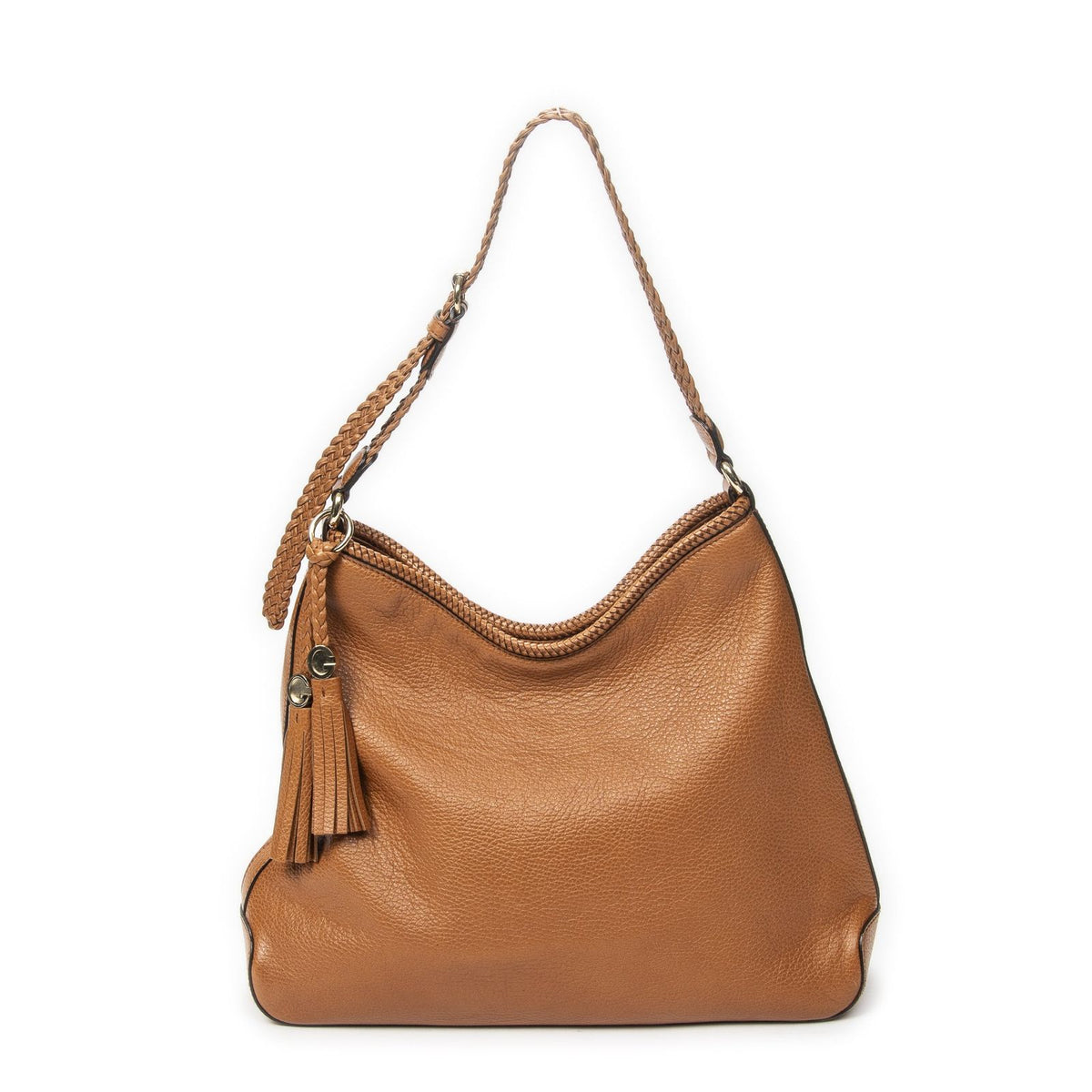 Gucci Medium Marrakech Hobo Tan Grain Calfskin Leather