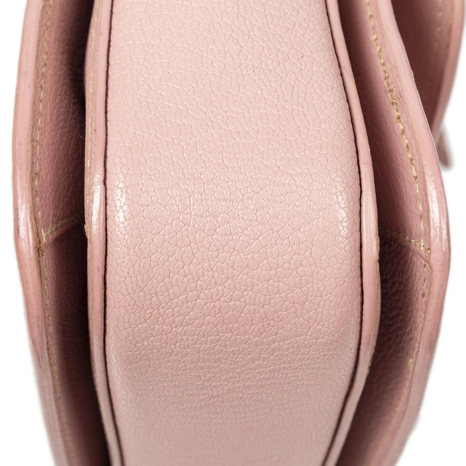 Miu Miu Mini Push Lock Top Handle Cross Belt Bag Pink Madras Leather — view 8