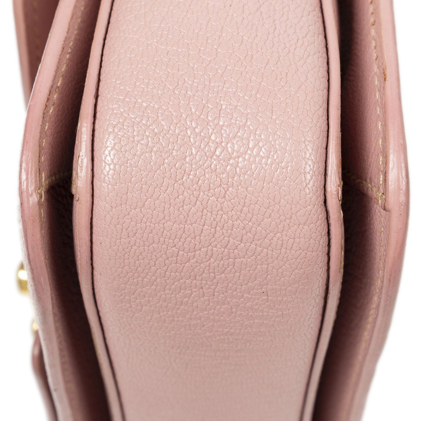 Miu Miu Mini Push Lock Top Handle Cross Belt Bag Pink Madras Leather — view 7