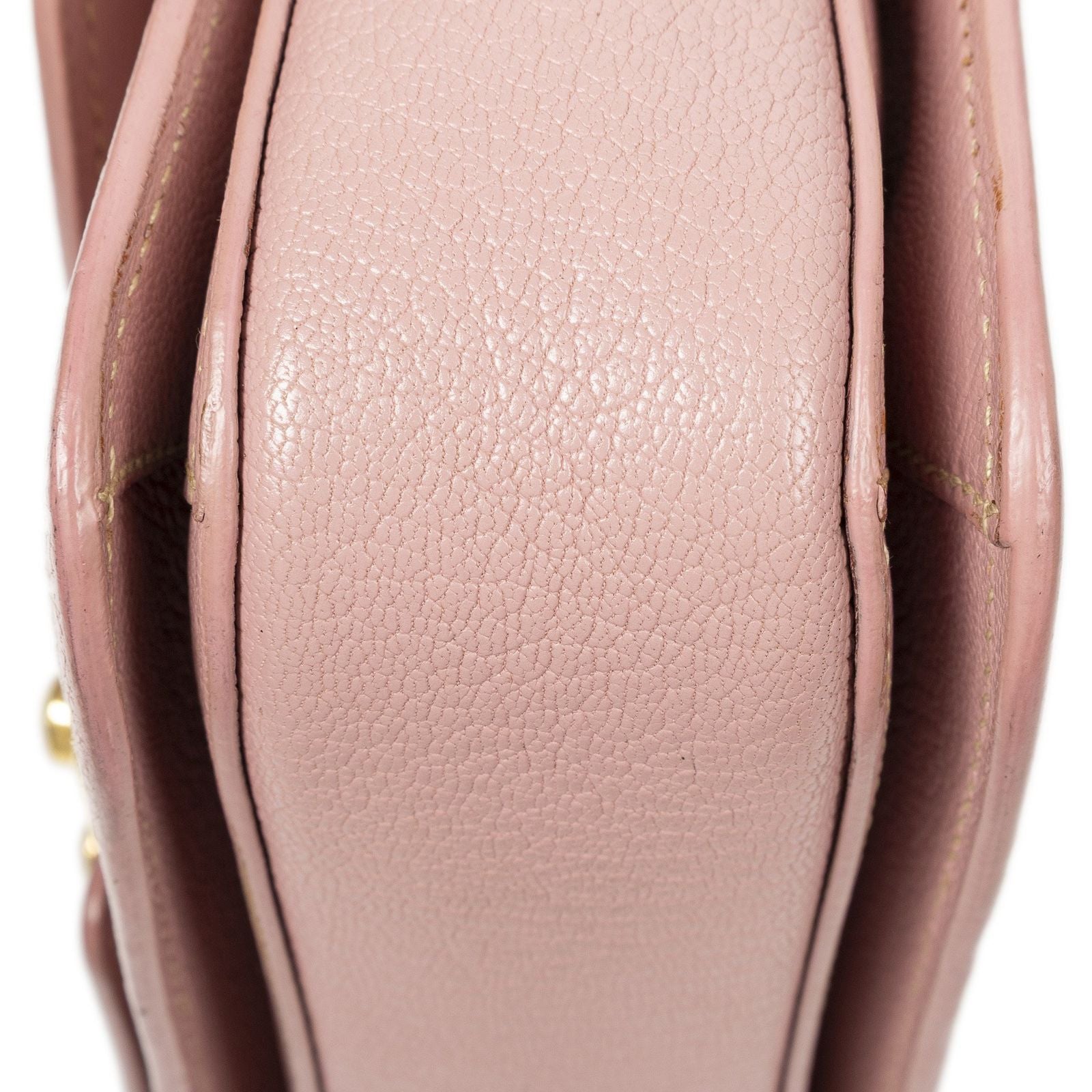 Miu Miu Mini Push Lock Top Handle Cross Belt Bag Pink Madras Leather — view 7