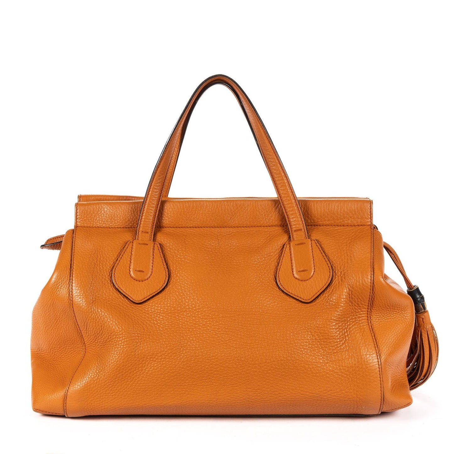 Gucci Tassel Tote Orange Grain Calfskin Leather — view 5