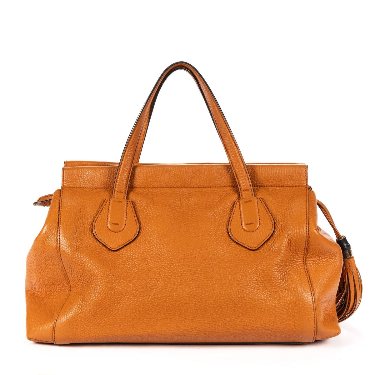 Gucci Tassel Tote Orange Grain Calfskin Leather — view 5